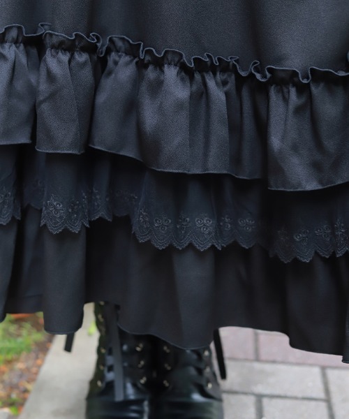 axes femme（アクシーズ ファム） ワンピース ジャボブローチ付ロング