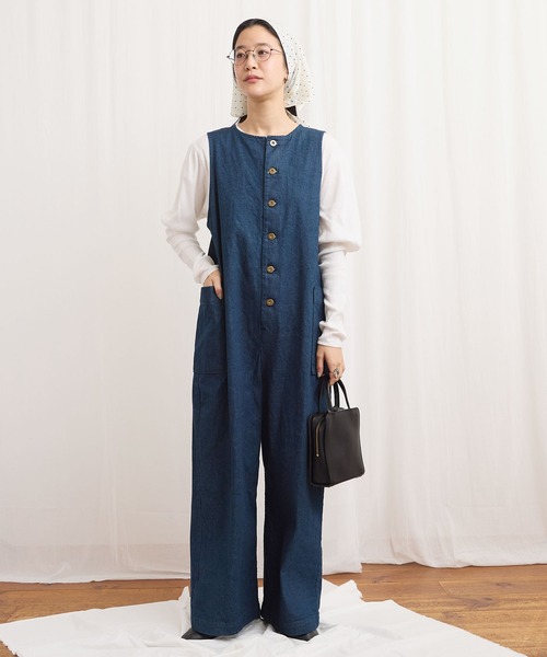 サロペット・オーバーオール・オールインワン fig london denim rompers fig London（フィグロンドン） オールインワン denim rompers