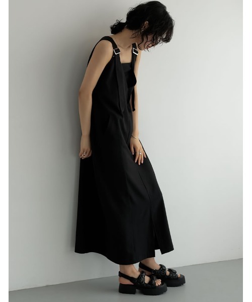 Re:EDIT（リエディ） サロペットスカート SHORT ブラウン レディース