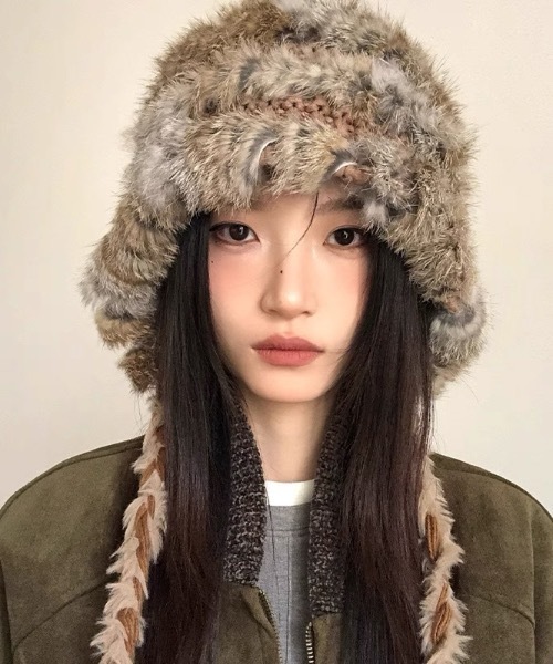 FUNdaysion キャップ 帽子 ボリュームフェイクファーキャップ