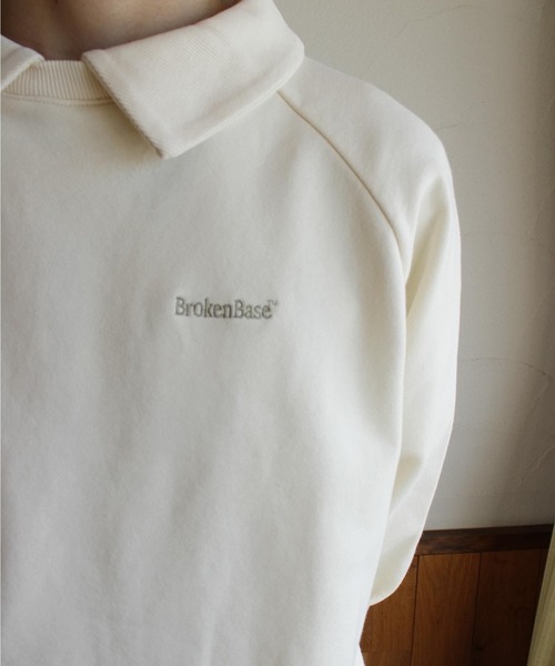 「BROKEN BASE」 スウェットカットソー MEDIUM ネイビー メンズ_画像7