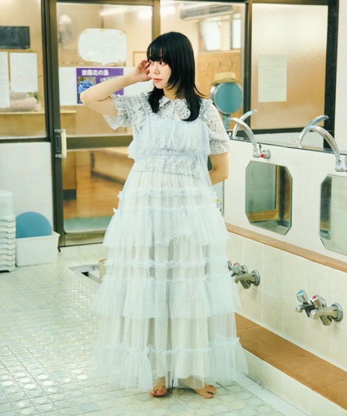 「kutir」 キャミソールワンピース FREE オフホワイト レディース_画像2