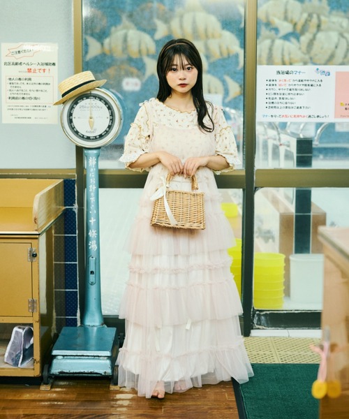 「kutir」 キャミソールワンピース FREE オフホワイト レディース_画像5