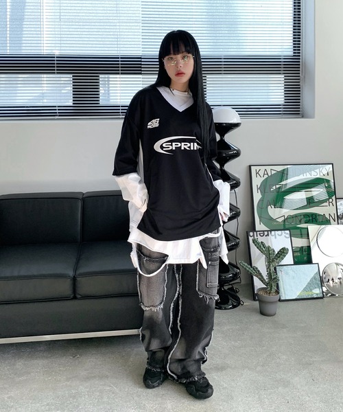 「FOLLOWIN」 半袖Tシャツ FREE アイボリー レディース_画像4