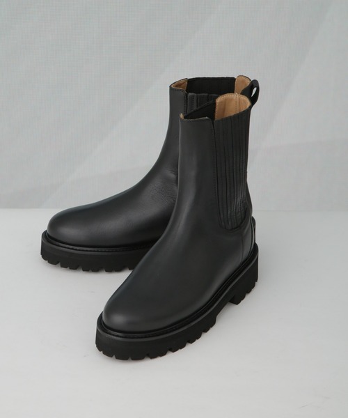 【CAMINANDO】カミナンド（25cm） ショート サイドゴアブーツ 美品 CAMINANDO（カミナンド） ショートブーツ 6 ブラック レディース