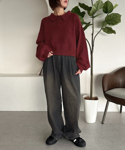 「apres jour mignon」 長袖ニット X-LARGE ピンク レディース_画像7