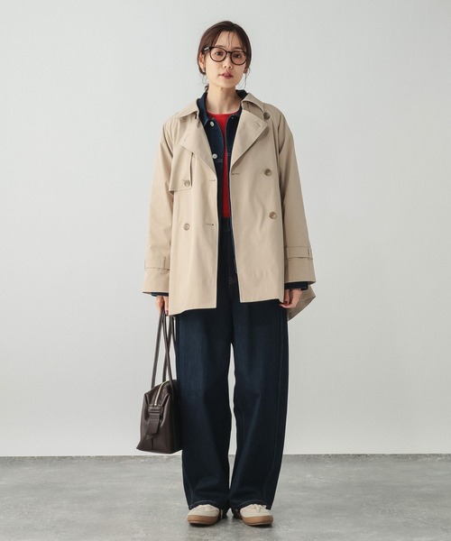 GLOBAL WORK 2WAY トレンチコート GLOBAL WORK（グローバルワーク） トレンチコート コート 防風襟2WAY