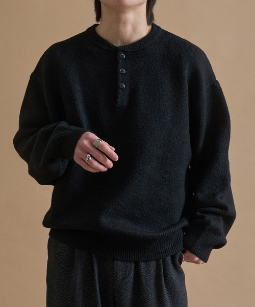 epnok セーター ニット ヘンリーネックルーズニット メンズ レディース