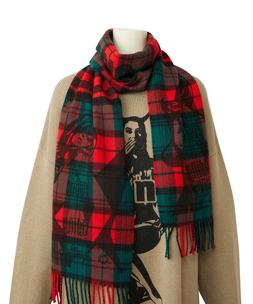 ヒステリックグラマー　マフラー HYSTERIC GLAMOUR（ヒステリックグラマー） マフラー FREE レッド系