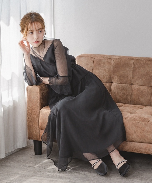 黒の長袖ワンピース URBAN RESEARCH ROSSO WOMEN」 長袖ワンピース FREE ブラック