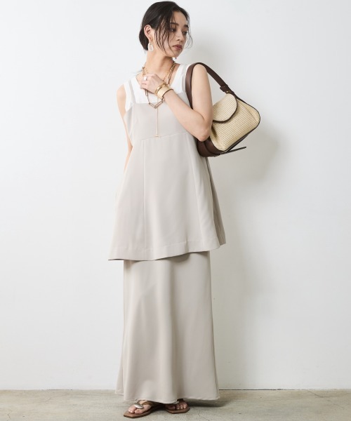 「CHIC STYLE」 ロングスカート M ベージュ レディース_画像7