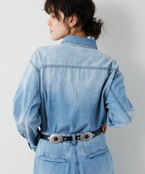 極美品✨ウィムガゼット　ライトオンスデニムシャツ　薄手　現行品　2026SS Whim Gazette（ウィム ガゼット） ブラウス シャツ ライトオンスデニム