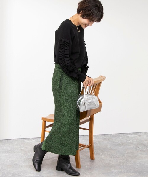 「Rie Miller」 長袖ニット 38 ブラック レディース_画像5