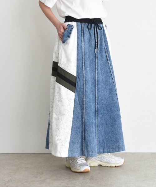 Eimee Law（エイミーロウ） スカート レース切替サイドラインデニム