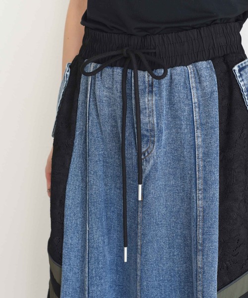 Eimee Law（エイミーロウ） スカート レース切替サイドラインデニム