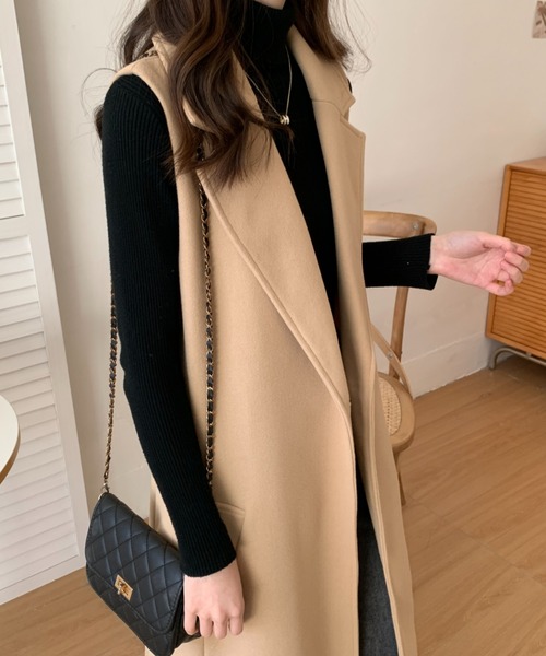 「ABITOKYO」 ベスト S ブラック レディース_画像2