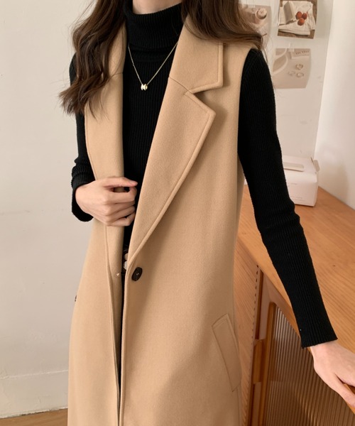 「ABITOKYO」 ベスト S ブラック レディース_画像3