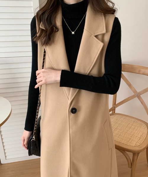 「ABITOKYO」 ベスト S ブラック レディース_画像5