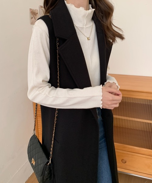 「ABITOKYO」 ベスト S ブラック レディース_画像7