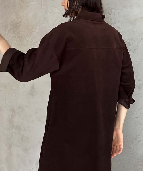 「DOUX ARCHIVES」 長袖ワンピース 38 ブラウン レディース_画像9