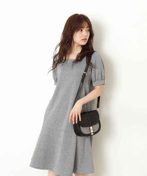 「PROPORTION BODY DRESSING」 半袖ワンピース SMALL ボルドー レディース_画像2
