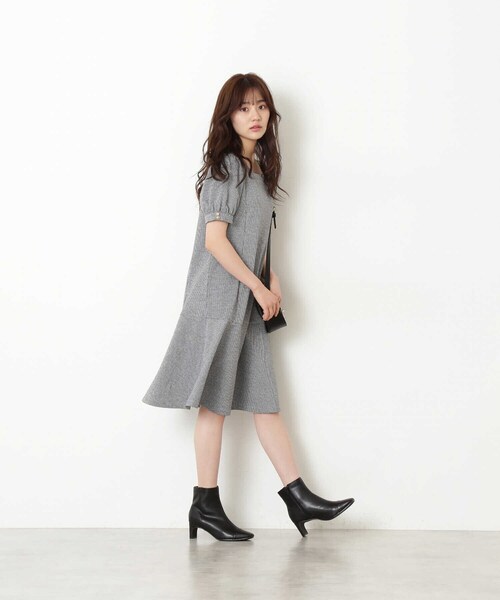 「PROPORTION BODY DRESSING」 半袖ワンピース SMALL ボルドー レディース_画像9