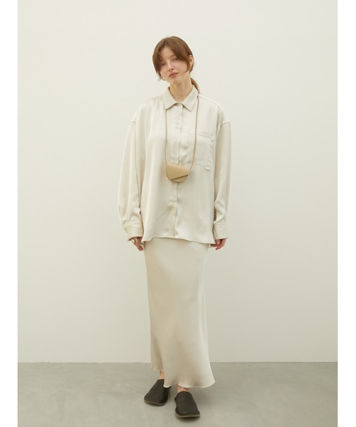 PEAU 【LA DE GEM」no DE PEAU 「LA スカート gem（ラポドゥジェム） de peau la 36 skirt satin slit GEM】no スカート