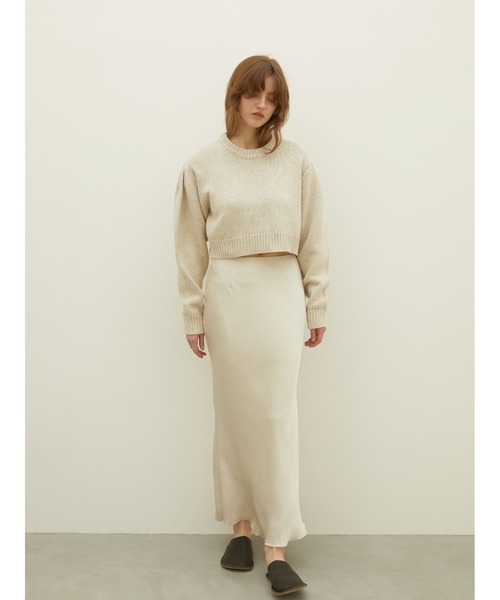 【LA PEAU DE GEM】no slit satin skirt 36 la peau de gem（ラポドゥジェム） スカート 「LA PEAU DE GEM」no