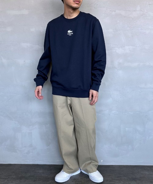 「LACOSTE」 スウェットカットソー L ネイビー レディースの画像