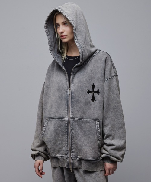 「Loose/ルース」 ジップアップパーカー X-SMALL ブラック メンズ_画像8