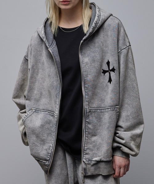 「Loose/ルース」 ジップアップパーカー X-SMALL ブラック メンズ_画像9