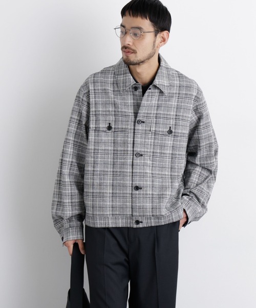 美品 ARMANI シャツブルゾン リネン素材 イタリア製 NANO universe（ナノ・ユニバース） ブルゾン アウター 「FRENCH LINEN