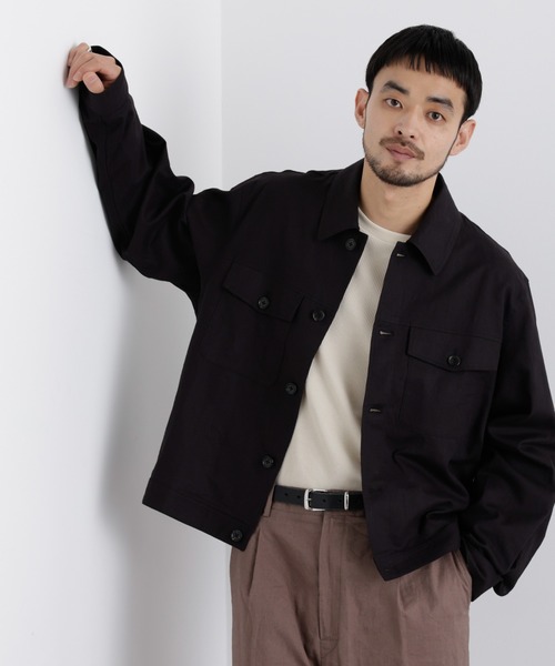 定価3.1万 MHL. コットン リネン シャツジャケット ブルゾン ベージュ NANO universe（ナノ・ユニバース） ブルゾン アウター 「FRENCH LINEN