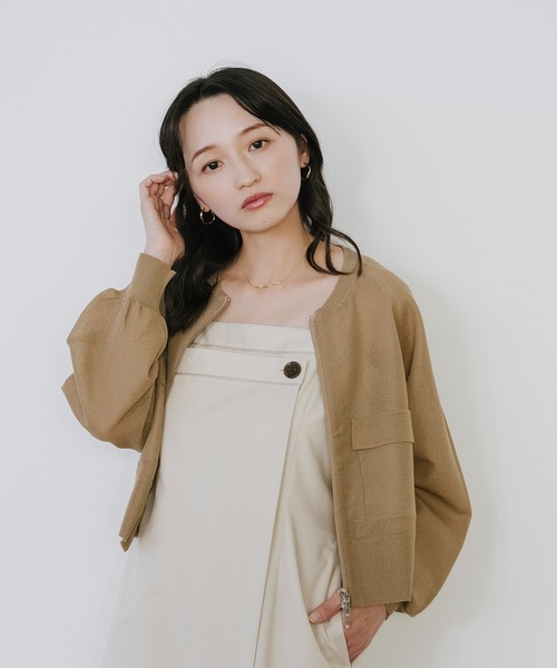 Sirin ブルゾン アウター 「新色追加」リネンライクシアーニット