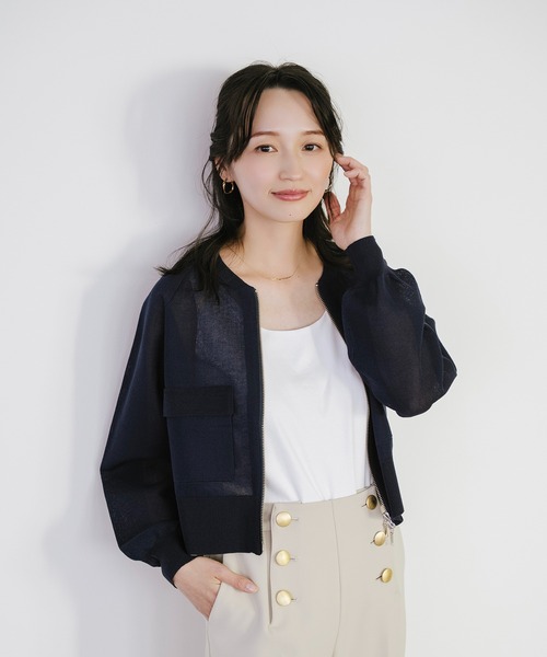 Sirin ブルゾン アウター 「新色追加」リネンライクシアーニット