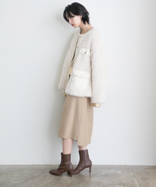「Eimee Law」 ノーカラージャケット 38 ブラック レディースの画像