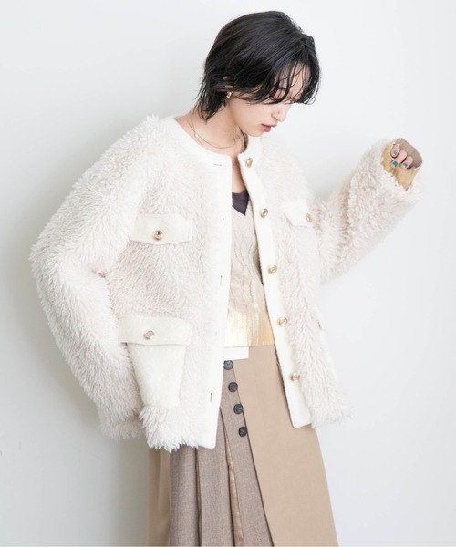 「Eimee Law」 ノーカラージャケット 38 ブラック レディースの画像