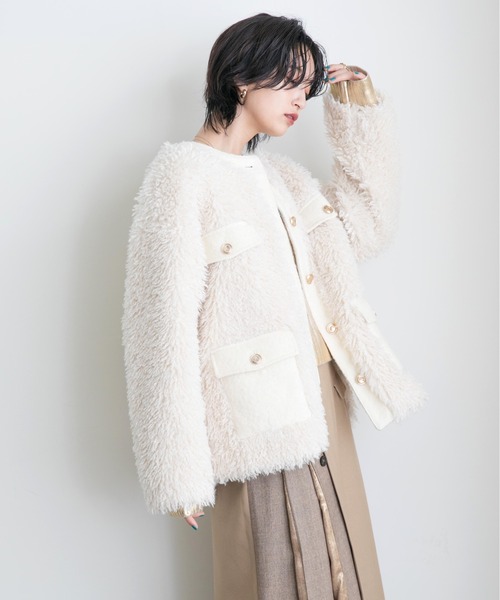 「Eimee Law」 ノーカラージャケット 38 ブラック レディースの画像