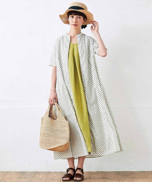 「Sunny clouds」 半袖ワンピース MEDIUM ネイビー レディース_画像7