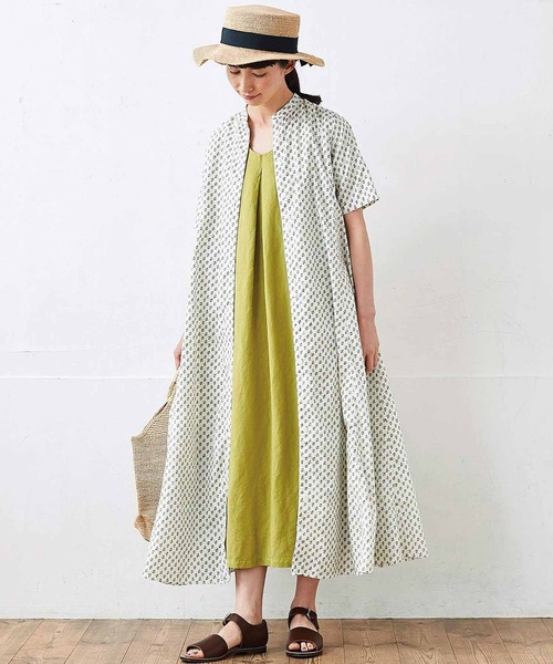 「Sunny clouds」 半袖ワンピース MEDIUM ネイビー レディース_画像9