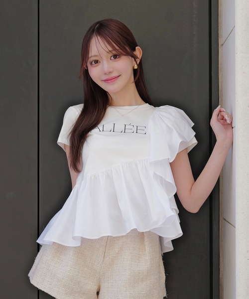 eimy istoire フリルサイドレーシィトップス EIMY ISTOIRE（エイミーイストワール） tシャツ ALLEE FRILL TRIM TOPS