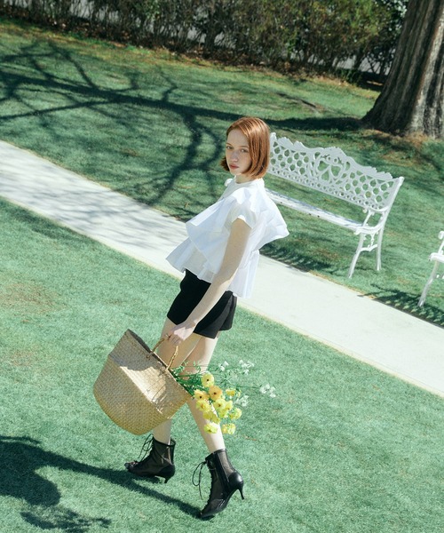 eimy istoire フリルサイドレーシィトップス EIMY ISTOIRE（エイミーイストワール） tシャツ ALLEE FRILL TRIM TOPS