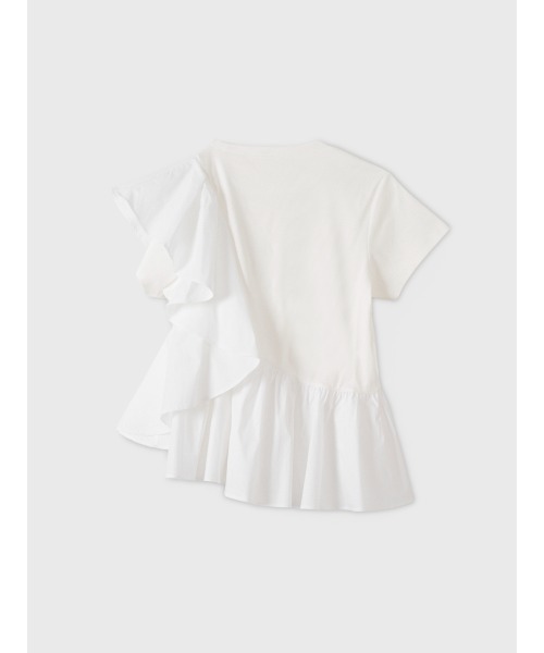 eimy istoire / 袖フリルドットショートトップス EIMY ISTOIRE eimy istoire 袖フリルデニムショートトップス