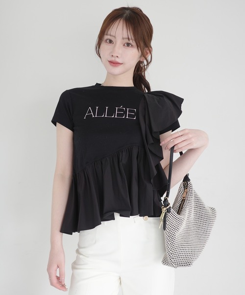 eimy istoire ☆ 完売品 ストライプ フリルトップス EIMY ISTOIRE（エイミーイストワール） tシャツ ALLEE FRILL TRIM TOPS