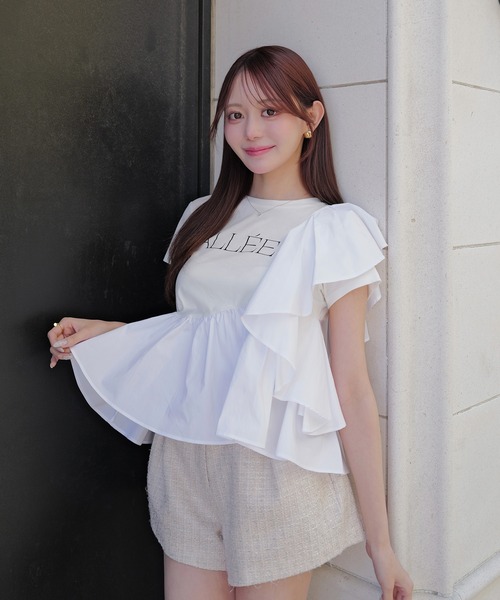 EIMY ISTOIRE（エイミーイストワール） tシャツ ALLEE FRILL TRIM TOPS