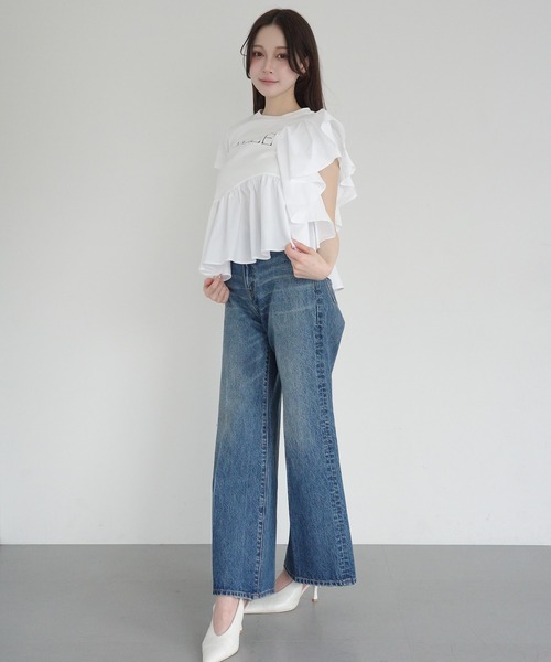EIMY ISTOIRE（エイミーイストワール） tシャツ ALLEE FRILL TRIM TOPS