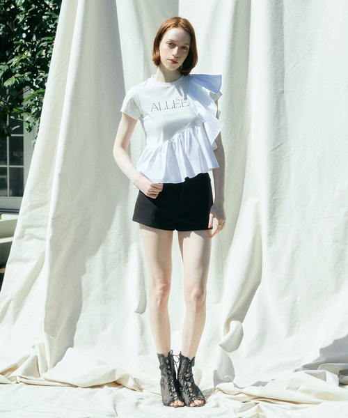eimy istoire フリルサイドレーシィトップス EIMY ISTOIRE（エイミーイストワール） tシャツ ALLEE FRILL TRIM TOPS