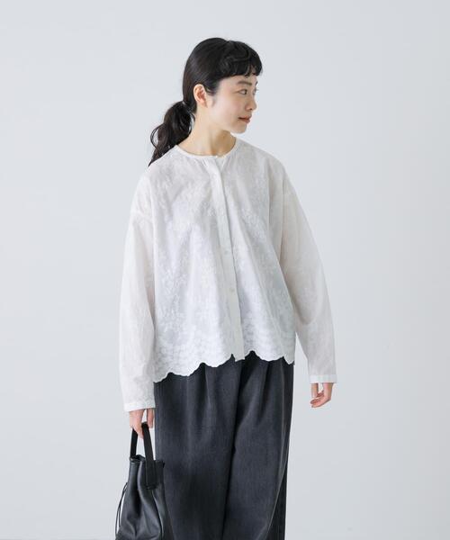 かぐれ ブラウス シャツ エンブロイダリーブラウス レディース