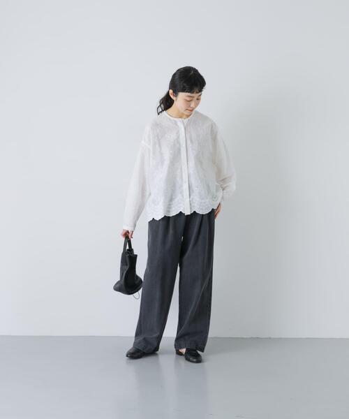 かぐれ ブラウス シャツ エンブロイダリーブラウス レディース