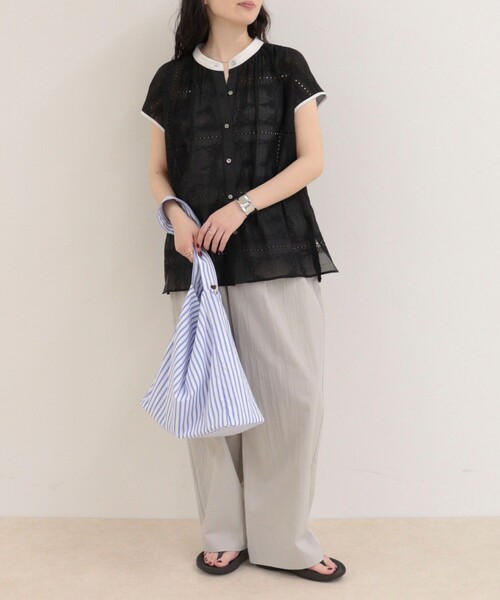 fredy emue（フレディエミュ） ブラウス シャツ 半袖 刺しゅうレース